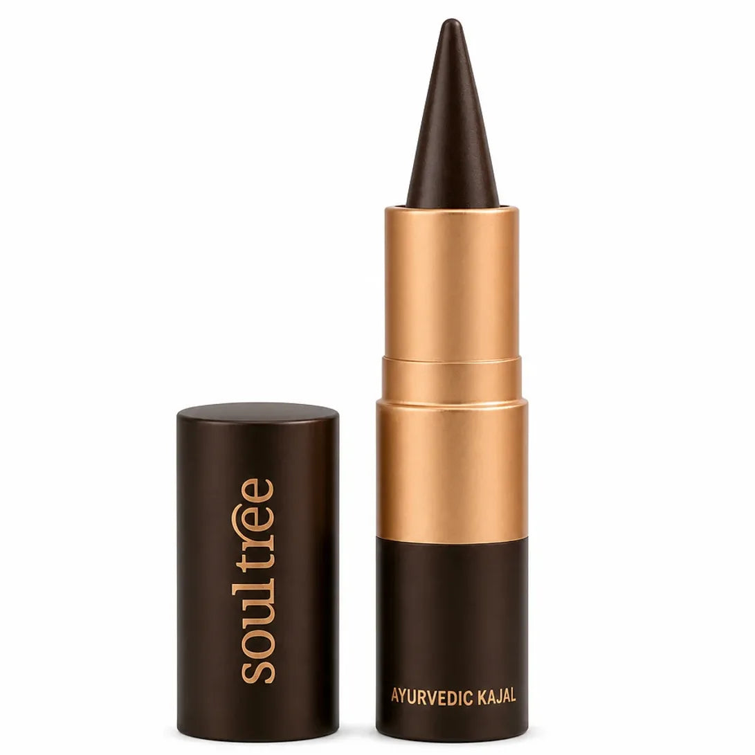 Kajal Ecorce Lodhra 007 SoulTree - Eyeliner ayurvédique tube rose-gold sur fond blanc