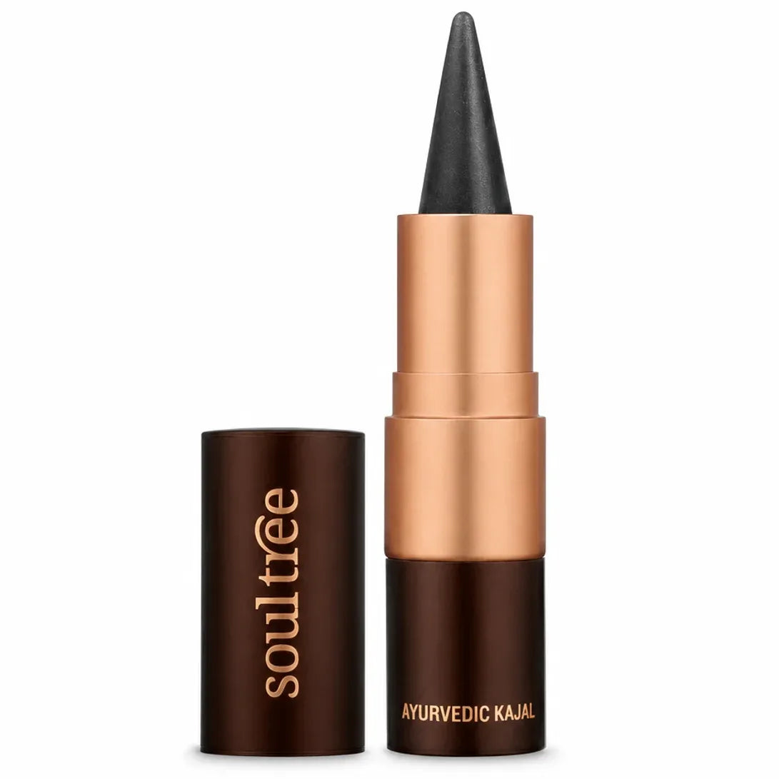 Kajal Granite Himalaya 004 Soultree - crayon kajal ayurvédique noir charbon avec capuchon marron