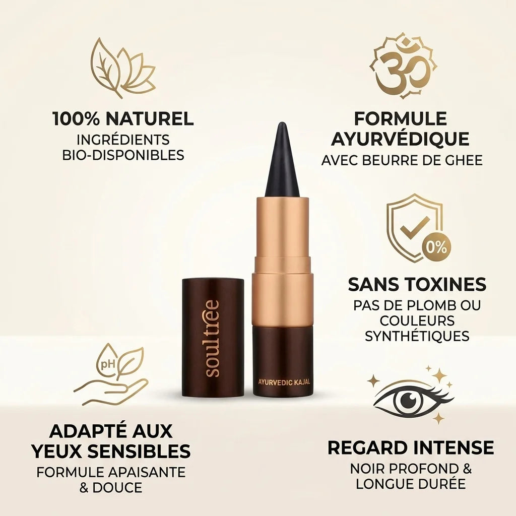 Kajal Noir Assam 011 Soultree - kajal naturel ayurvédique 100% naturel sans toxines