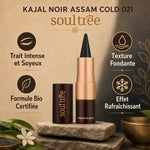Kajal Noir Assam Cold 021 Soultree - Trait intense, formule bio certifiée, texture fondante