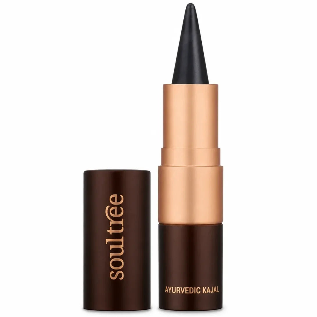 Kajal Noir Assam Cold 021 Soultree - Eyeliner ayurvédique packaging luxe fond blanc