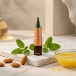 Kajal Vert Tulsi 001 Soultree avec emballage, feuilles tulsi et ingrédients naturels