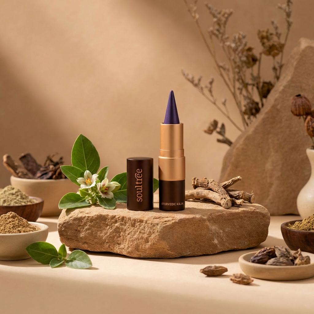 Kajal Violet Bainganee 012 Soultree sur pierre naturelle avec ingrédients ayurvédiques biologiques