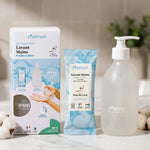 Kit découverte lavant mains Pimpant fleur de coton avec bouteille et stick sur marbre