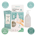 Kit découverte nettoyant visage Aloe Vera Pimpant avec bouteille verre et bénéfices naturels