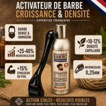 Kit Pousse Barbe Blondépil avec Beard Roller et Huile de Croissance 100ml - Infographie Bénéfices