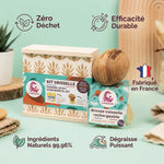 Kit vaisselle solide Lamazuna rechargeable avec brosse bois et ses 5 bénéfices zéro déchet