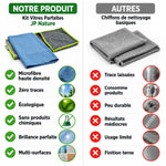 Comparaison Kit Vitres Parfaites JP Nature microfibre vs autres chiffons - avantages produit