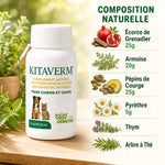 Kitaverm vermifuge naturel chien chat Labo-Demeter avec composition grenadier armoise pépins courge