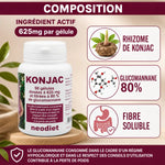 Konjac Neodiet 90 gélules - Complément alimentaire fibre soluble glucomannane