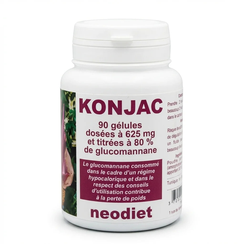 Flacon Konjac 90 gélules Neodiet complément alimentaire sur fond blanc