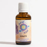 Bouteille Kunzite Elixir de Cristal 30ml Ansil avec logo mandala violet sur fond blanc