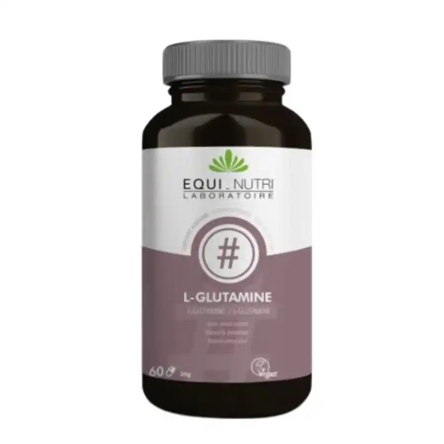 Boîte de 60 gélules de glutamine de la marque Equi-Nutri