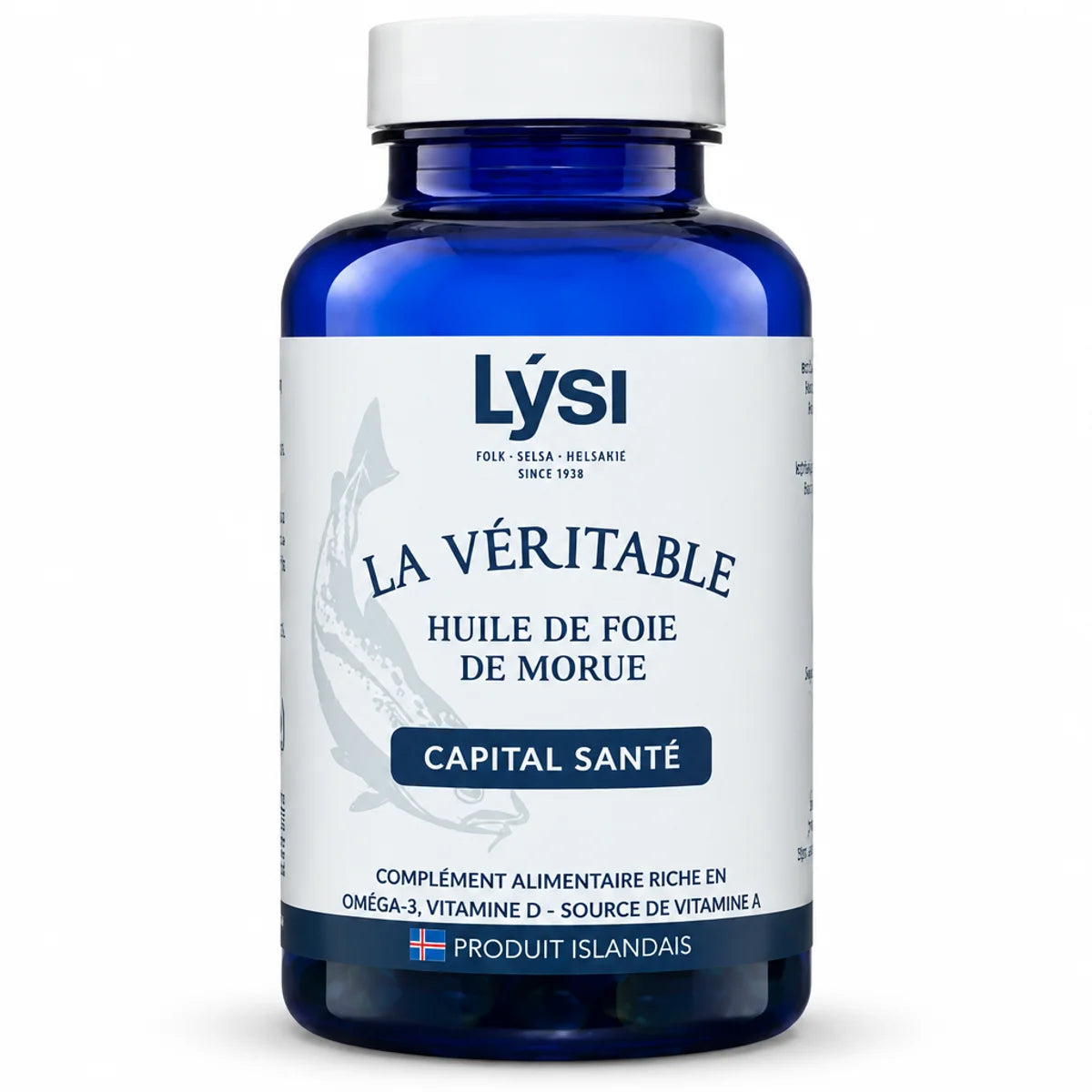 Huile de Foie de Morue Lysi 120 capsules - Supplément Oméga 3 Vitamines A et D
