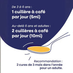 Posologie de l'huile de foie de morue goût citron de la marque Lysi