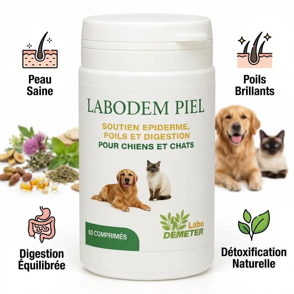 Labodem Piel complément chien chat - peau, poil, digestion, détoxification naturelle