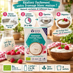 Lactaline fromage blanc bio Yalacta guide préparation 4 étapes sachets ferment maison