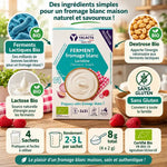 Lactaline Yalacta fromage blanc bio sachets avec ferments lactiques et certification sans gluten