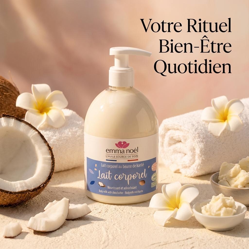 Lait corporel Coco Emma Noël 500ml avec noix de coco et éléments bien-être naturels