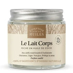 Lait Corps Huile de Coco Comptoir des Huiles 100ml pot verre fond blanc