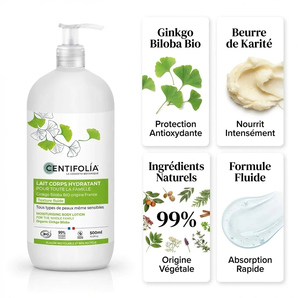 Lait corps hydratant Centifolia 500ml avec ingrédients naturels et beurre de karité