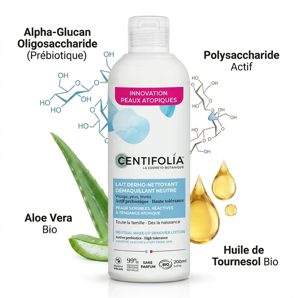 Lait démaquillant Centifolia 200ml bio avec aloe vera et huile de tournesol
