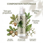 Laque Bio K pour Karité 150ml fixation forte, composition naturelle certifiée