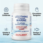 Lécithine marine 90 gélules Vitalosmose avec bénéfices santé cérébrale et circulation sanguine