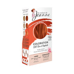 Boîte de Coloration cuivré intense 100% Végétale Les Couleurs de Jeanne, en 2 x 50g, pour une couleur naturelle et respectueuse des cheveux.