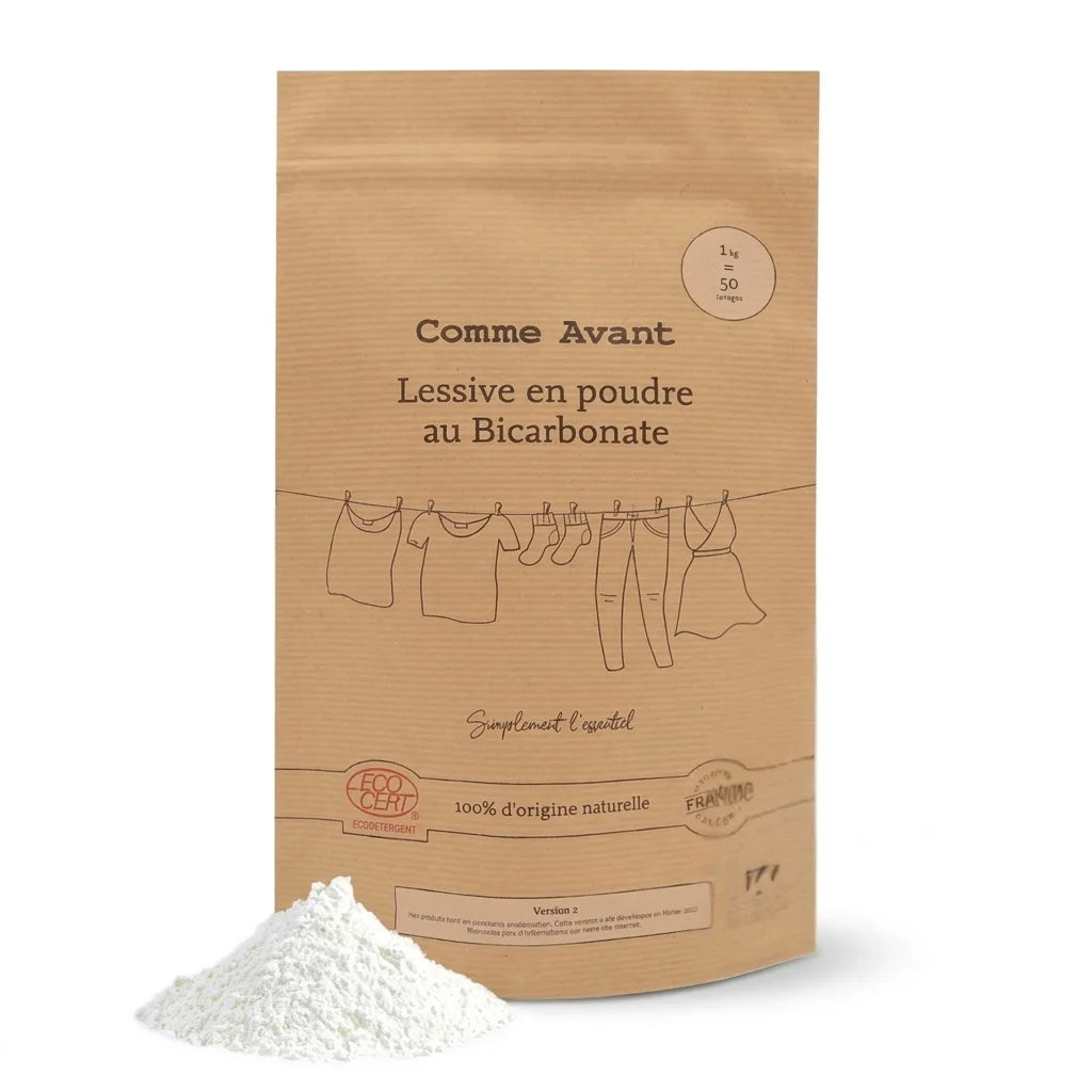 Lessive poudre bicarbonate Comme avant 1kg sachet kraft nature