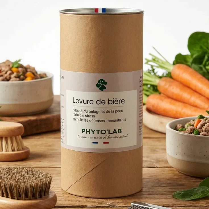 Levure de bière Phyto'lab 180g pour chien et chat, santé du poil naturelle