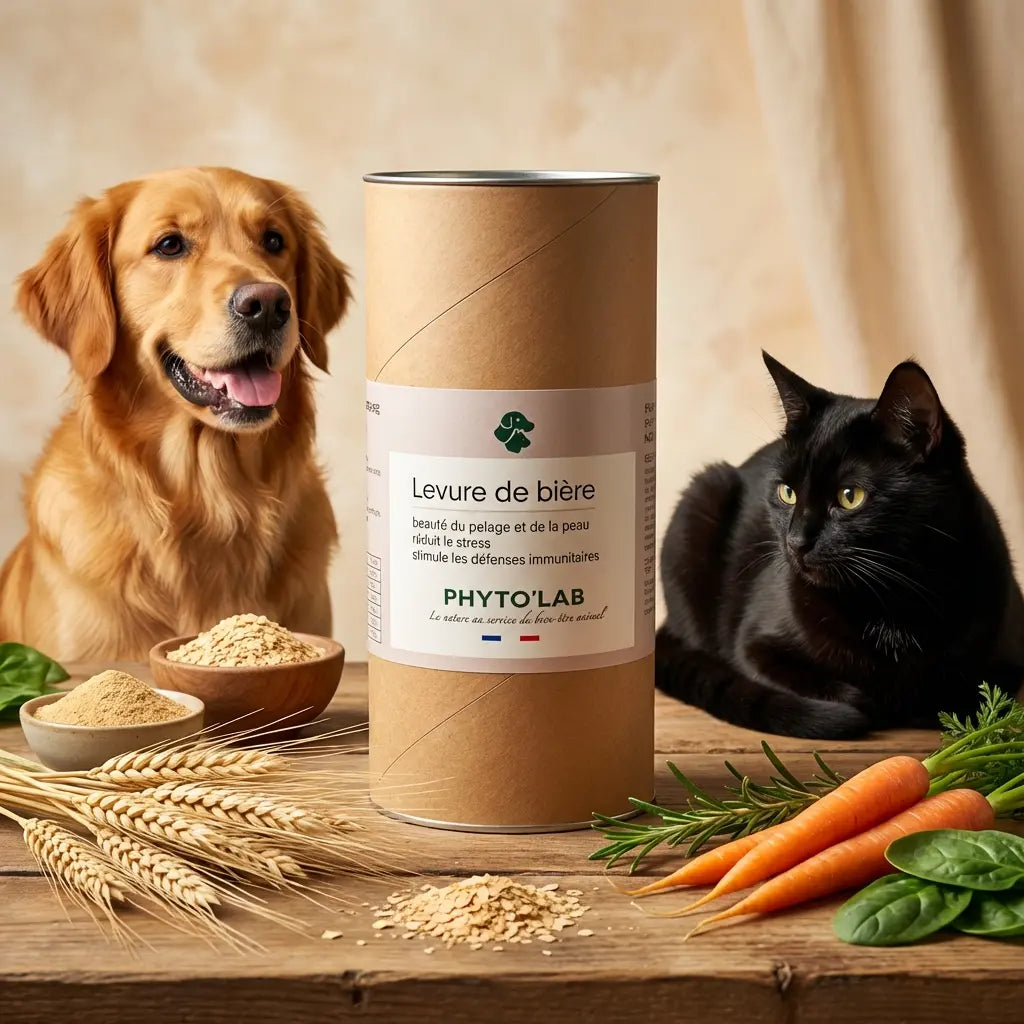 Levure de Bière Phyto'lab 180g pour chien et chat - Santé du poil brillant