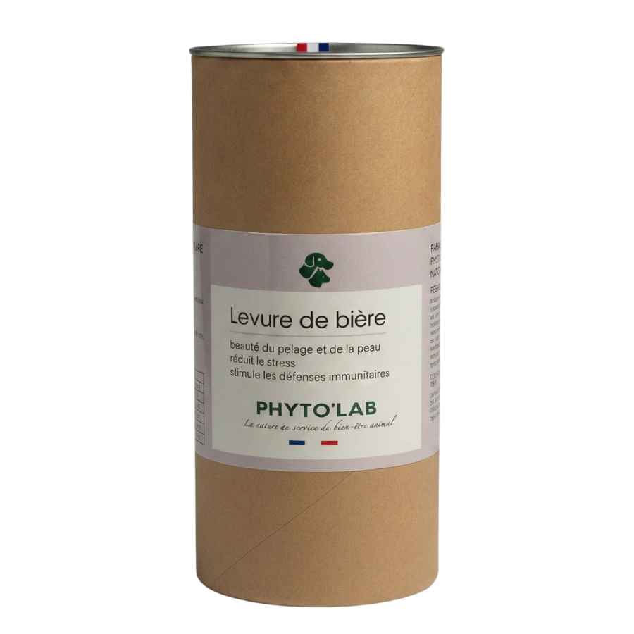 Un pot de levure de bière de la marque phyto'lab pour chiens et chats