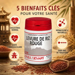 Levure de riz rouge 60 gélules avec bénéfices cholestérol et santé cardiovasculaire