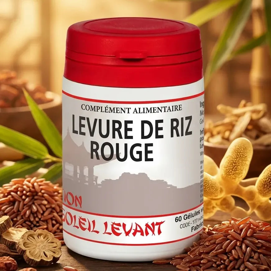 Levure de riz rouge 60 gélules avec ingrédients naturels et riz fermenté traditionnel asiatique