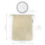 Les dimensions des lingettes démaquillantes réutilisables de la marque Bambaw