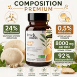 Lion's Mane French Mush 56 gélules avec composition premium, bêta-glucanes et héricénones pour mémoire et concentration