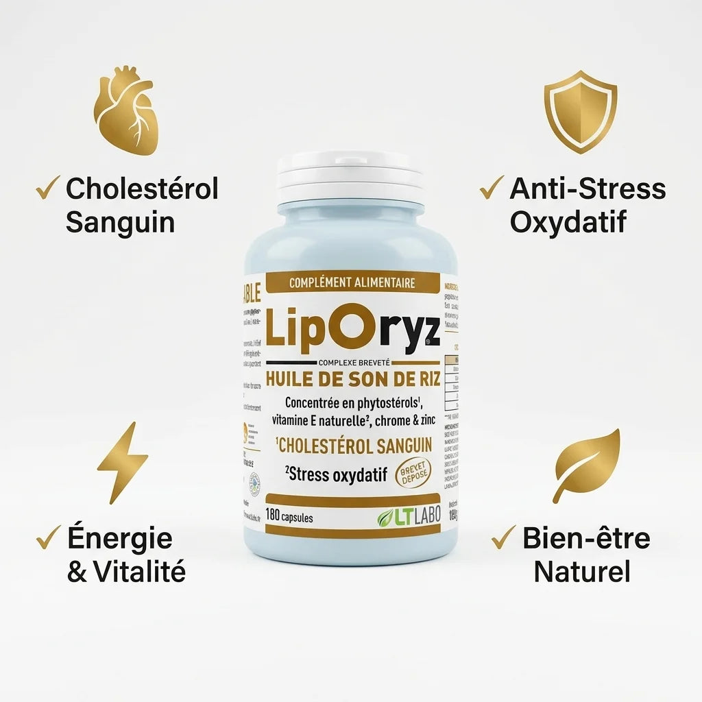 LipOryz 180 capsules huile de son de riz avec bénéfices cholestérol et bien-être naturel