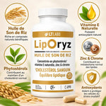 Liporyz 270 capsules huile de son de riz avec phytostérols et vitamine E naturelle pour réguler le cholestérol
