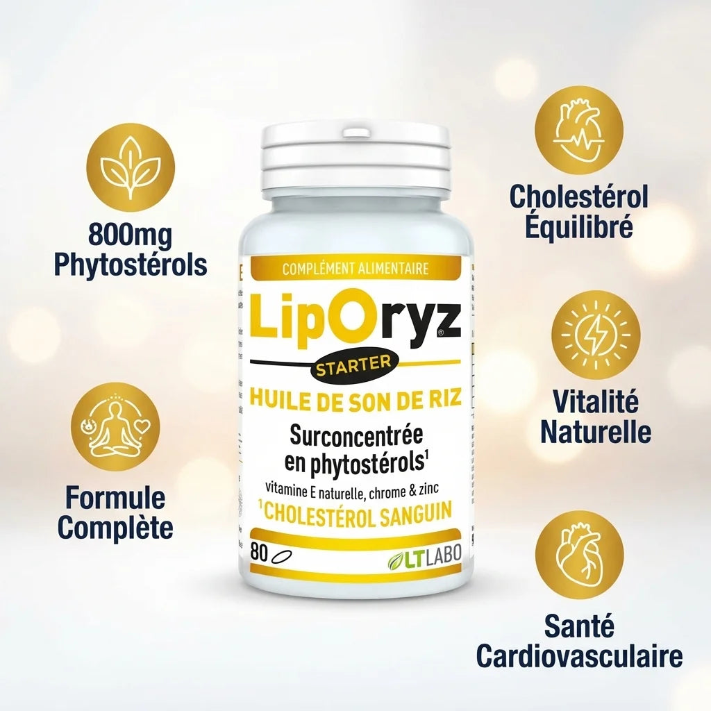 Liporyz Starter 80 capsules LT Labo avec bénéfices santé cardiovasculaire et cholestérol équilibré