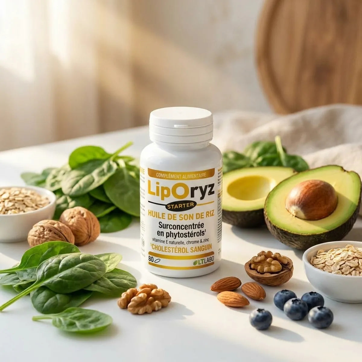 Liporyz Starter 80 capsules LT Labo avec légumes frais pour la santé cardiovasculaire