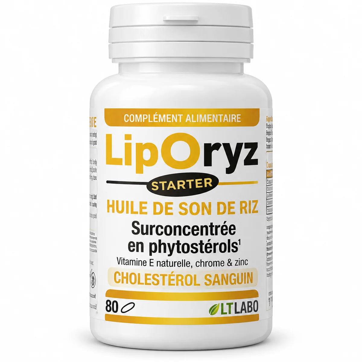 Liporyz Starter 80 capsules LT Labo, complément alimentaire huile de son de riz
