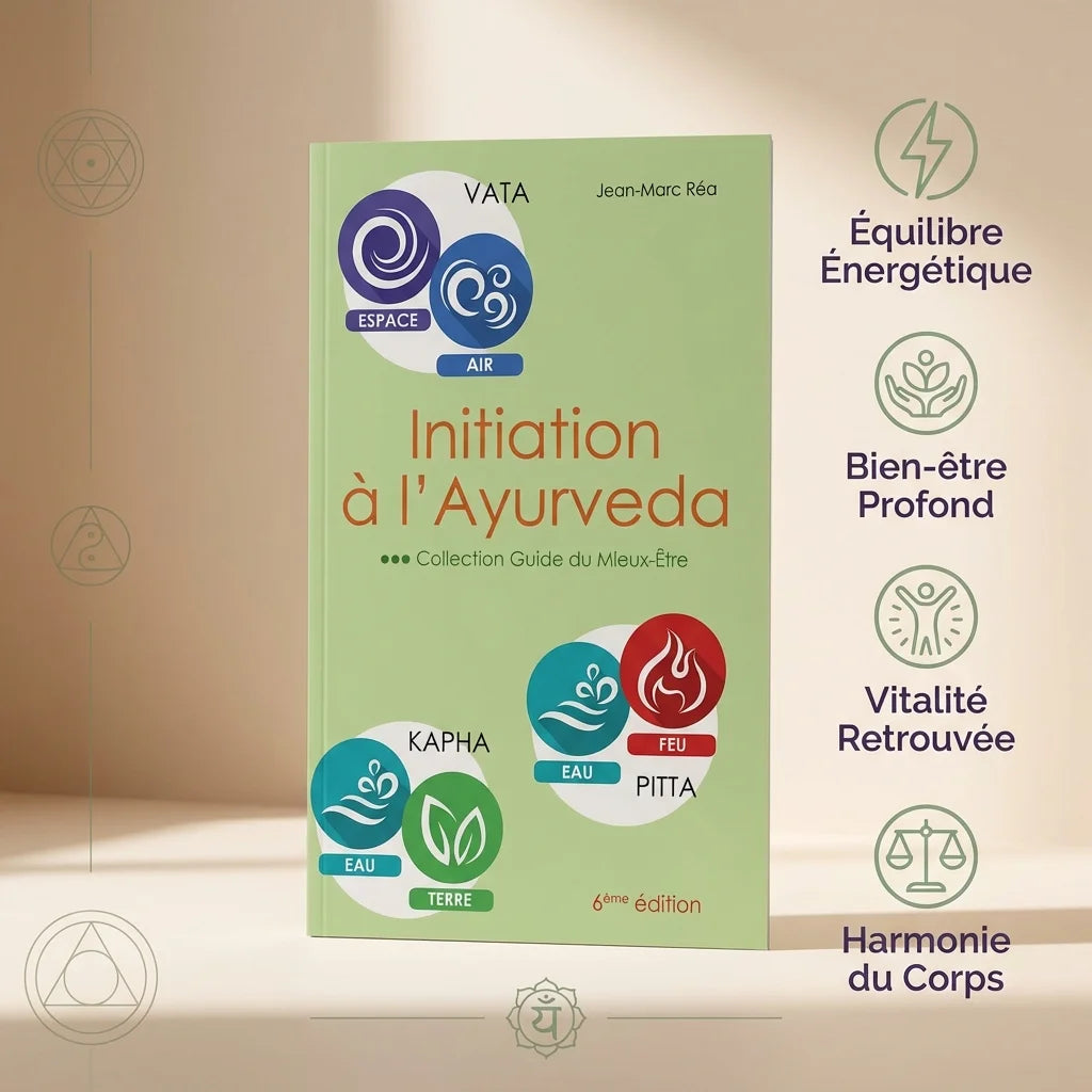 Livre Initiation à l'Ayurveda 6e édition avec doshas Vata Kapha Pitta et bénéfices bien-être