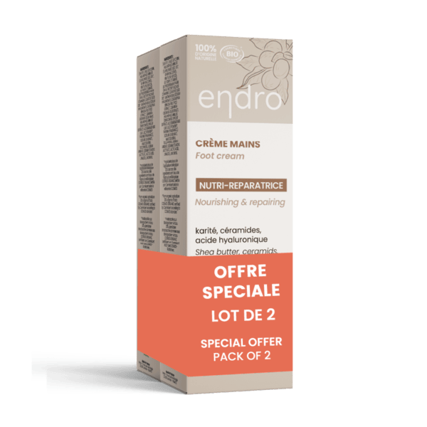 Une crème mains nutri-réparatrice de 50 ml de la marque Endro