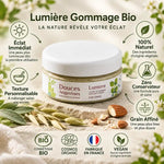 Lumière Gommage Bio 50g Douces Angevines - Exfoliant naturel certifié bio avec pot blanc et label vert