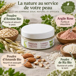 Lumière Gommage Bio 50g Douces Angevines avec ingrédients biologiques avoine amande riz argile rose