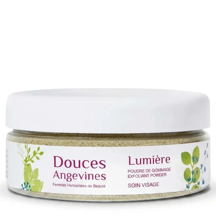Lumière Gommage Bio 50g Douces Angevines, pot de gommage exfoliant beige en verre