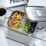 La lunch box couvercle métal de la marque Bambaw remplie