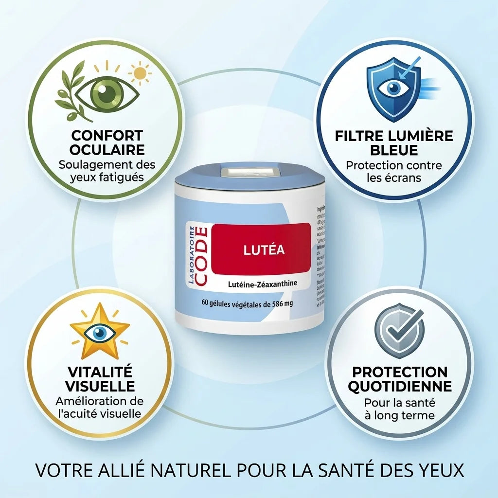 Lutéa 60 gélules Laboratoire Code - Protection oculaire, anti-lumière bleue et confort visuel