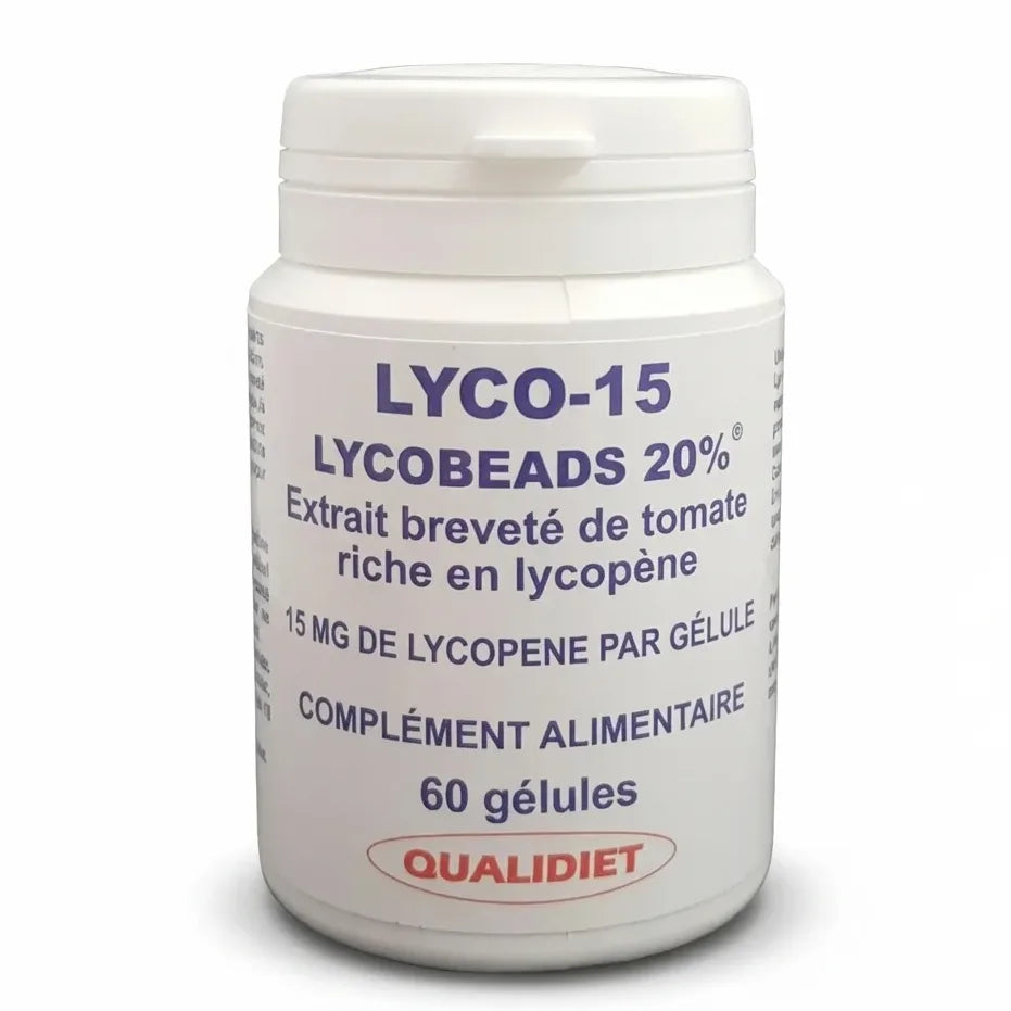 Lyco-15 flacon de 60 gélules de lycopène 15 mg VitalOsmose supplément alimentaire